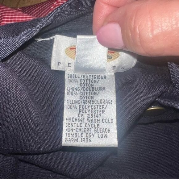 Reversible Quilted Gingham Print Solid Navy Womens Vest Snap Buttons Pockets S - Picture 10 of 12